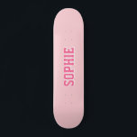 Girl Varsity Pink Skateboard Personalized Name<br><div class="desc">Girl Varsity Pink Skateboard Personalized Name – Trendy & Personalized Skater Gift 🛹💖✨ Shred in style with this Custom Name Girly Varsity Skateboard, featuring a bold varsity-style font and a fun, feminine touch! Perfect for girls who love to skate, this trendy skateboard is fully customizable with any name, making it...</div>