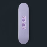 Girl Varsity Purple Skateboard Personalized Name<br><div class="desc">Girl Varsity Purple Skateboard Personalized Name – Trendy & Personalized Skater Gift 🛹💖✨ Shred in style with this Custom Name Girly Varsity Skateboard, featuring a bold varsity-style font and a fun, feminine touch! Perfect for girls who love to skate, this trendy skateboard is fully customizable with any name, making it...</div>