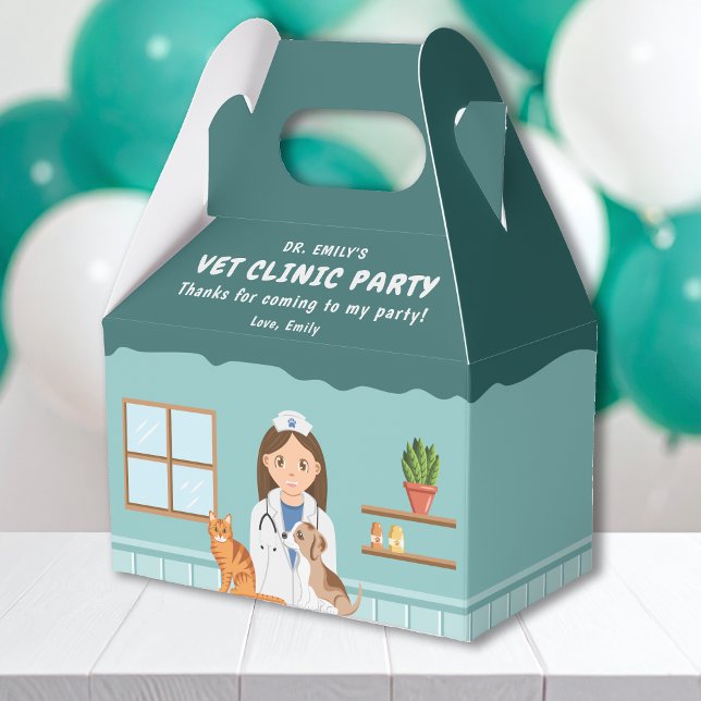 Girl Veterinarian Animal Clinic Birthday Thank You Favour Box (Creator Uploaded)