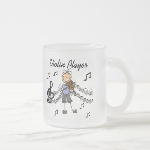 Girl Violin Player Tshirts and Gifts Frosted Glass Coffee Mug