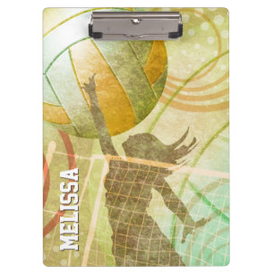 Girl Volleyball Player at the net Clipboard