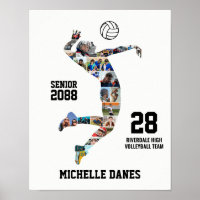 Girl Volleyball Player Custom Sports Photo Collage
