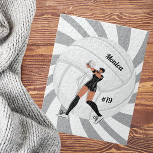 Girl Volleyball Player Kid Name Jersey Team Number Jigsaw Puzzle