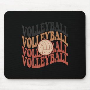 Girl Volleyball T Shirt Teen Women Mum Cute Groovy Mouse Pad