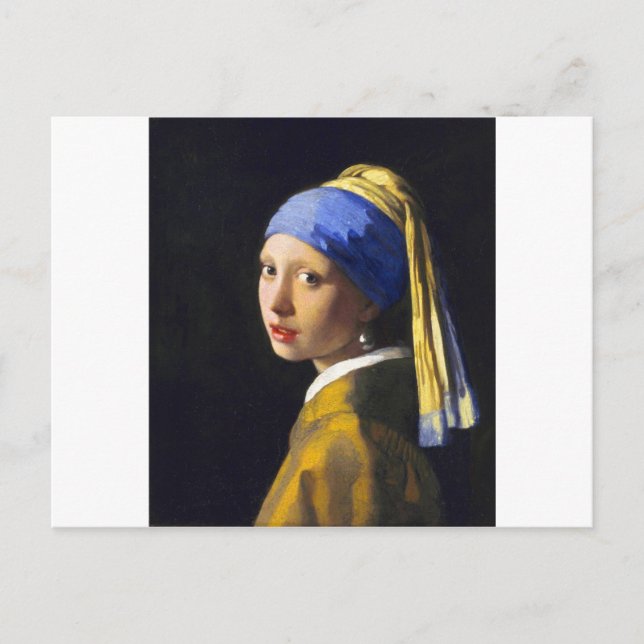 Girl w Pearl Earring ~ Vermeer Postcard (Front)