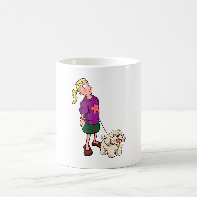 Girl Walking A Dog Coffee Mug (Creator Uploaded)