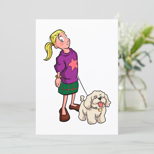 Girl Walking A Dog Invitation (Creator Uploaded)