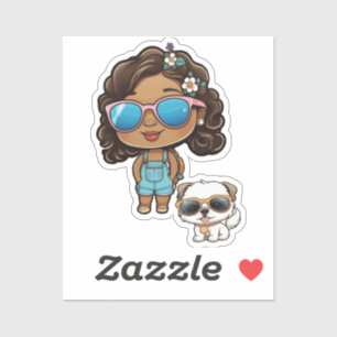 girl walking the dog