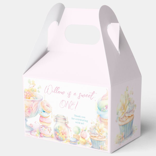 Girl Watercolor Sweets Sweet One First Birthday Favour Box (Creator Uploaded)