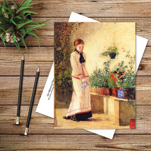 Girl Watering Plants Winslow Homer Postcard