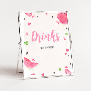 Girl Watermelon Baby Shower Drinks Sign