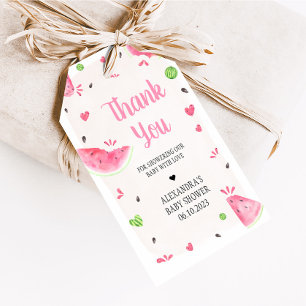 Girl Watermelon Baby Shower Favor Tags