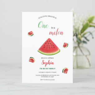 girl watermelon birthday invitation
