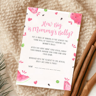 Girl Watermelon How Big Mommy's Belly Game Card