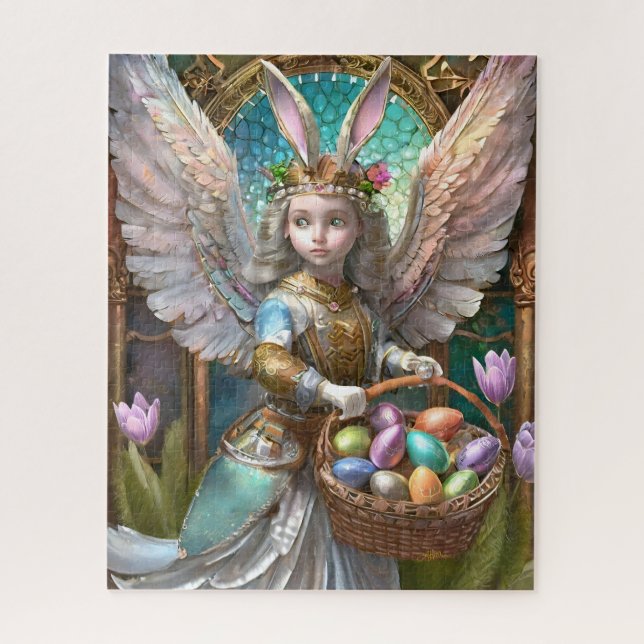 Girl Wearing Easter Bunny Angel Costume Jigsaw Puzzle (Vertical)