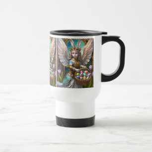 Girl Wearing Easter Bunny Angel Costume Travel Mug