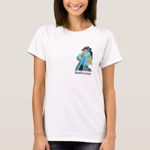 Girl Wearing Headphone Headset Music Lover T-Shirt