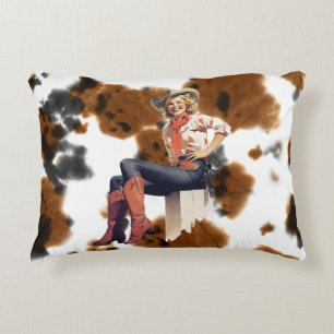 Girl Western Pillow - Rustic Western