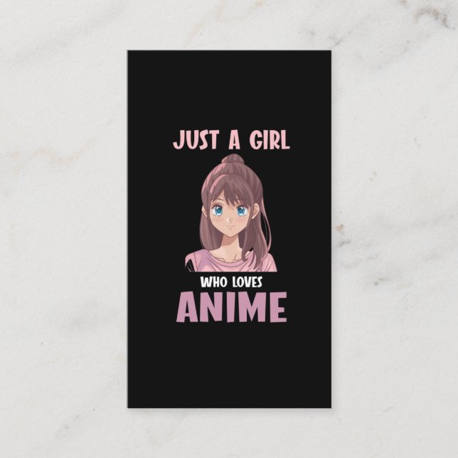 Girl Who Loves Anime lover Manga Cosplay Teen Business Card (Front)