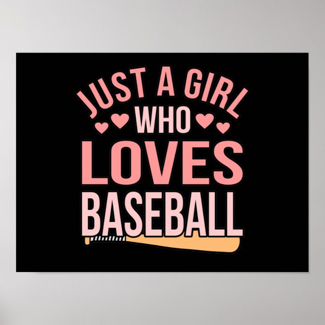 Girl Who Loves Baseball Sports Player Lover Coach Poster (Front)