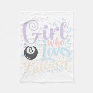 Girl Who Loves Billiards Fleece Blanket
