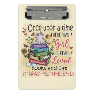 Girl Who Loves Books and Cats Mini Clipboard