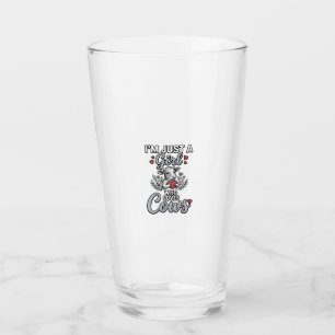 Girl Who Loves Cows Vintage Cute Cow Shirt Design_ Glass