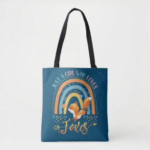 Girl Who Loves Foxes Rainbow Boho For Fox Lovers Tote Bag