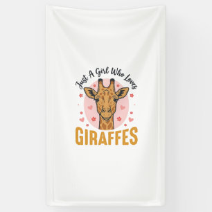 Girl Who Loves Giraffes Vintage Engraving Design_1 Banner