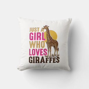 Girl Who Loves Giraffes Vintage Giraffe Shirt Desi Cushion