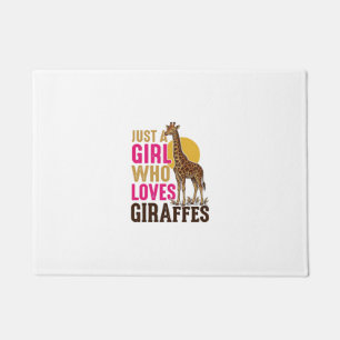 Girl Who Loves Giraffes Vintage Giraffe Shirt Desi Doormat