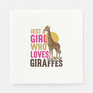 Girl Who Loves Giraffes Vintage Giraffe Shirt Desi Napkin