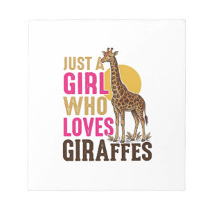 Girl Who Loves Giraffes Vintage Giraffe Shirt Desi Notepad