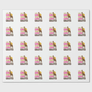 Girl Who Loves Giraffes Vintage Giraffe Shirt Desi Wrapping Paper