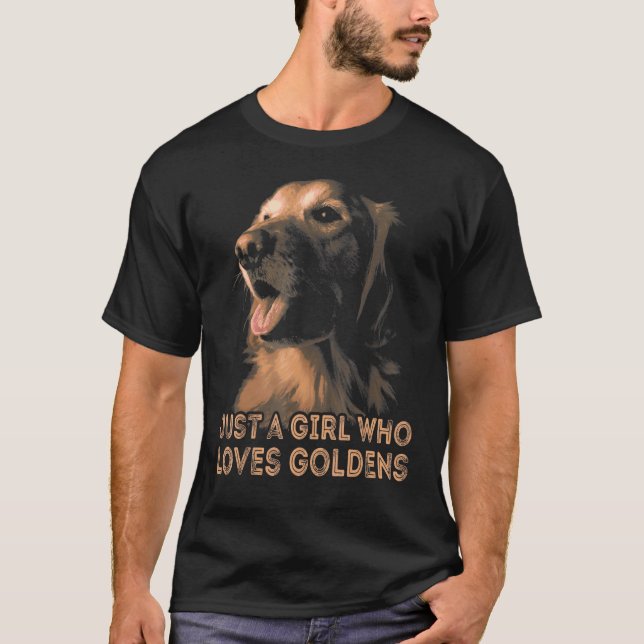 Girl Who Loves Golden Retrievers Dog Golden Retrie T-Shirt (Front)