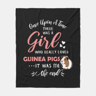 Girl Who Loves Guinea Pigs Funny Guinea Pig Lover Fleece Blanket