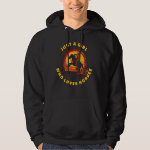 Girl Who Loves Horses Funny Women's Equestrian Hor Hoodie