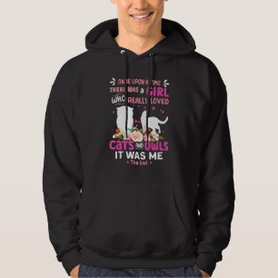 Girl Who Really Loved Cats And Owls Hoodie