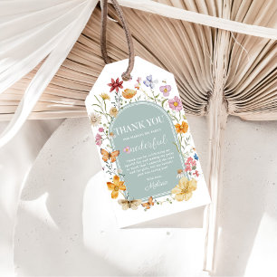 Girl Wildflower 1st Birthday Party Gift Tags