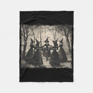Girl Will Be Girl Witch Funny Halloween Fleece Blanket