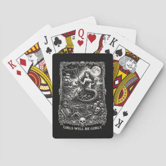 Girl Will Be Girls Female Mytical Mermaid Siren Fu Playing Cards