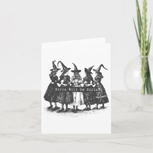 Girl Will Be Girls Witch Witchy Spooky Season Hall Card