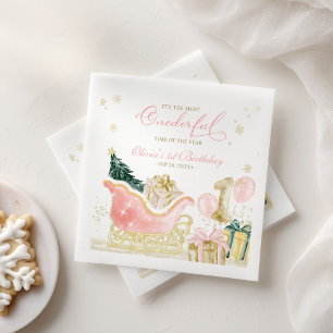 Girl Winter Onederland Party Napkins