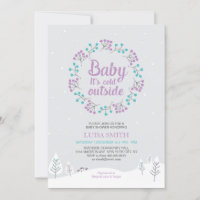 Girl Winter Wonderland Baby Shower, Purple & Teal