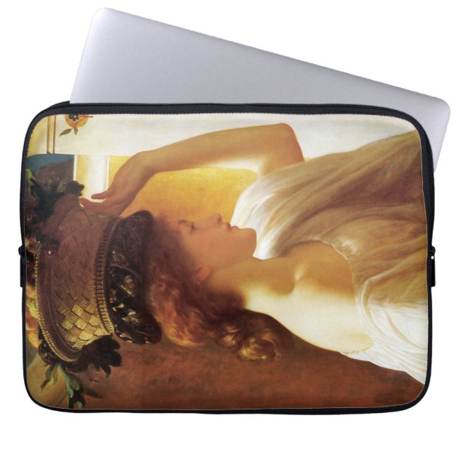 Girl With a Basket of Fruit (by Frederic Leighton) Laptop Sleeve (Front)