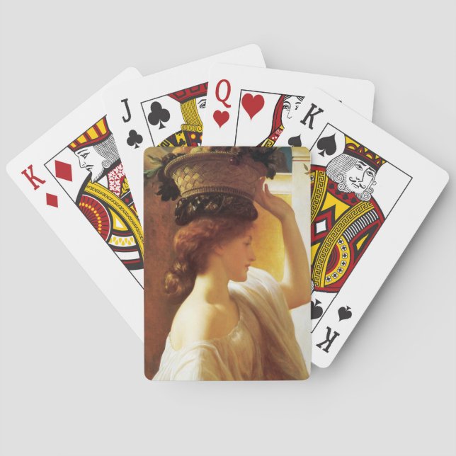 Girl With a Basket of Fruit (by Frederic Leighton) Playing Cards (Back)