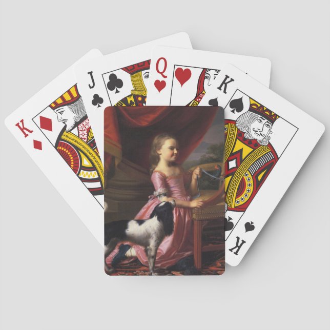 Girl with a Bird and a Dog (John Singleton Copley) Playing Cards (Back)