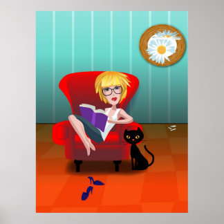 Girl With a Book Poster