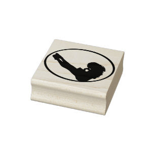 Girl with a book rubber stamp