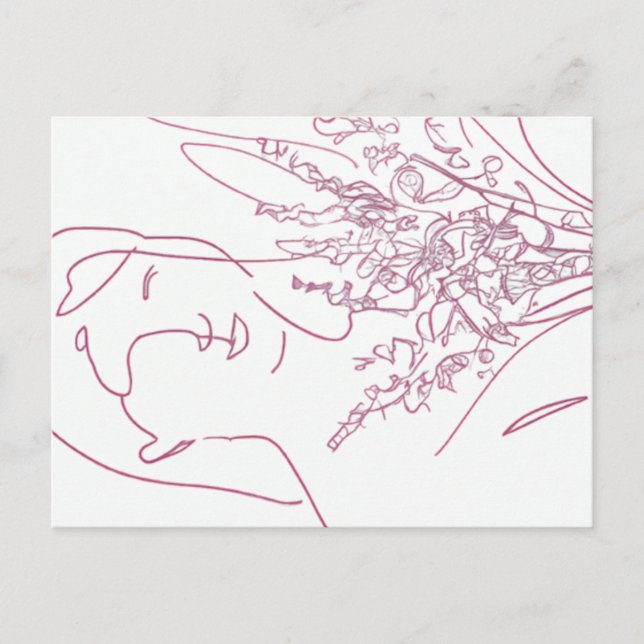 Girl with a Bouquet Postcard (Front)